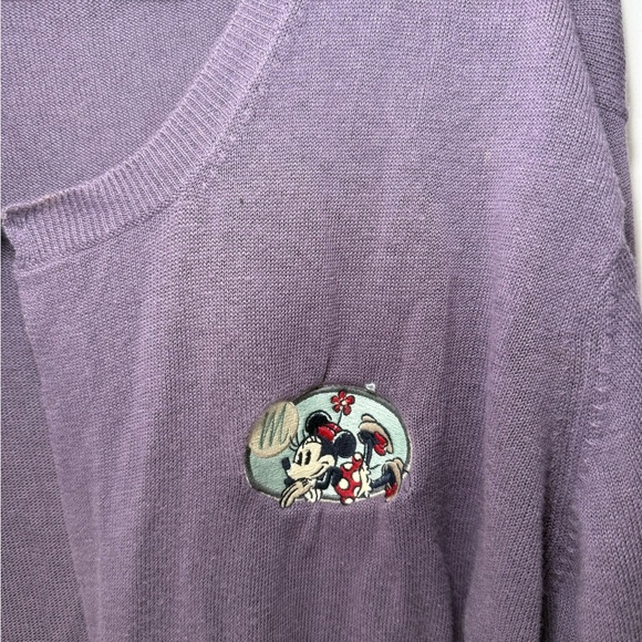 Vintage Disney Purple Cardigan Sweater with Embroidered Detail - Picture 2 of 8